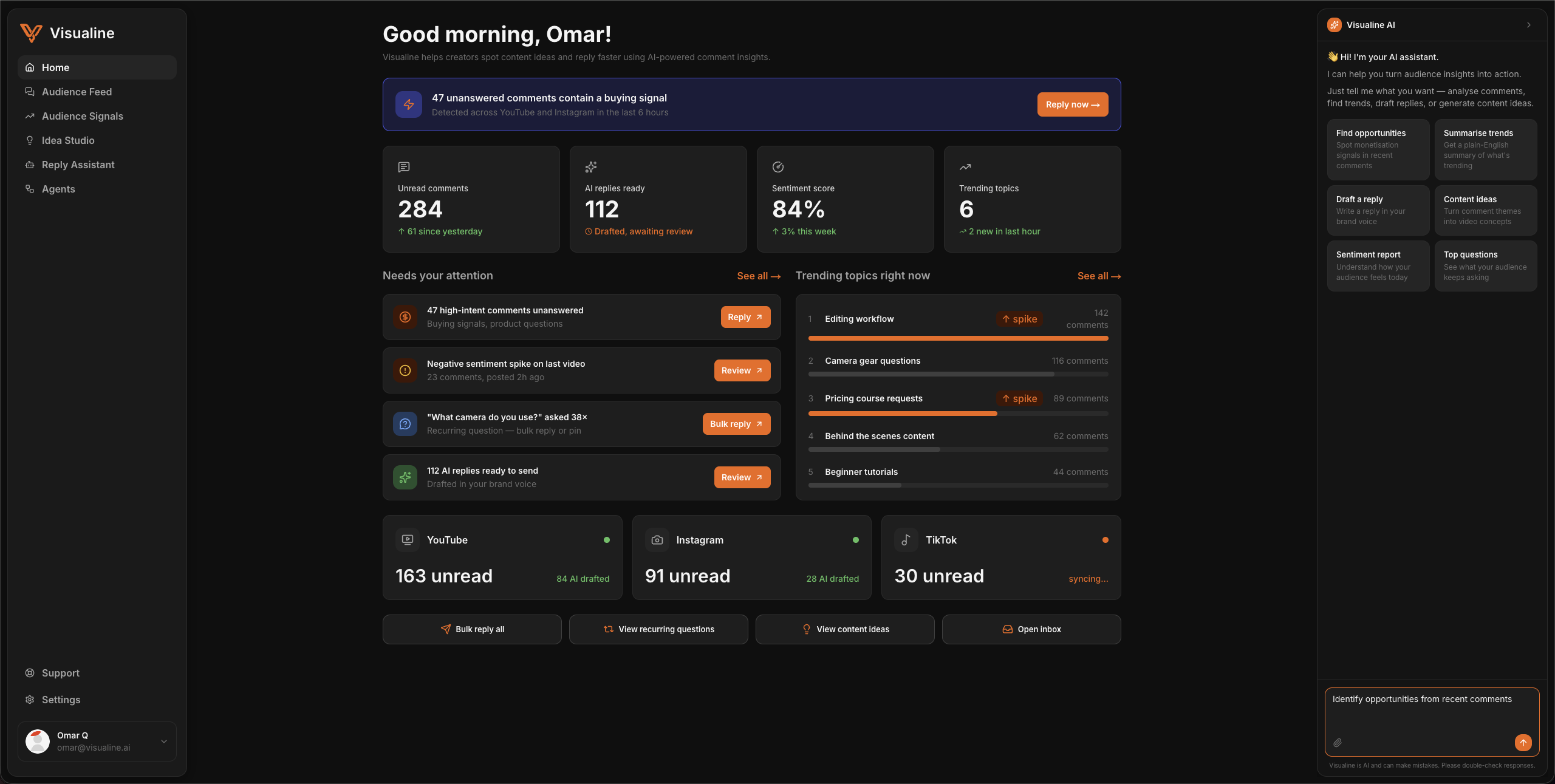 Visualine dashboard